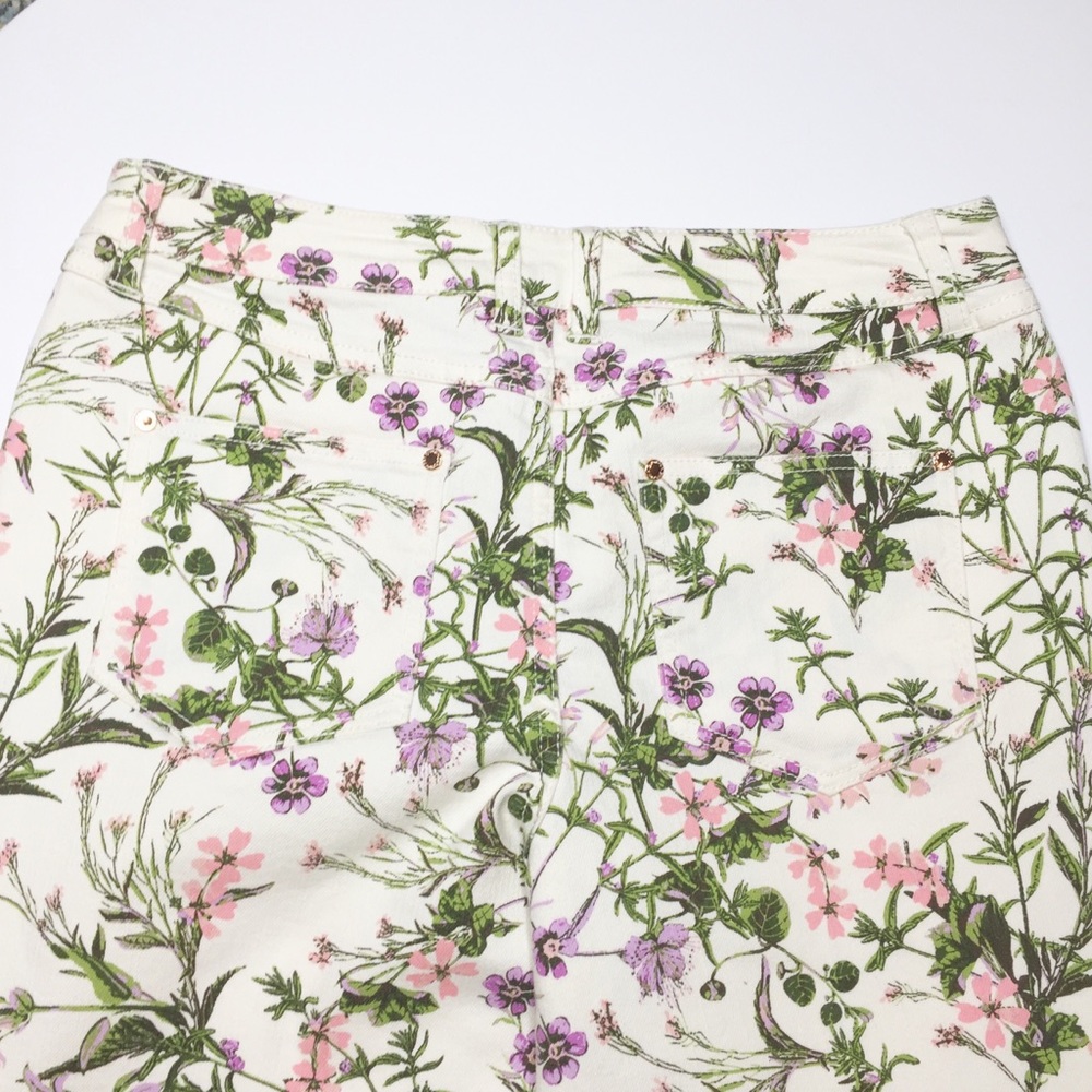 C Wonder floral cropped jeans cream size 10 petite - Picture 4 of 4